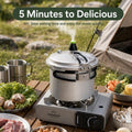 Xunwind Lightweight Outdoor Portable Pressure Cooker, 5 Min Fast Cook Aviation Aluminum Pressure Pot for Camping Hiking Road Trip